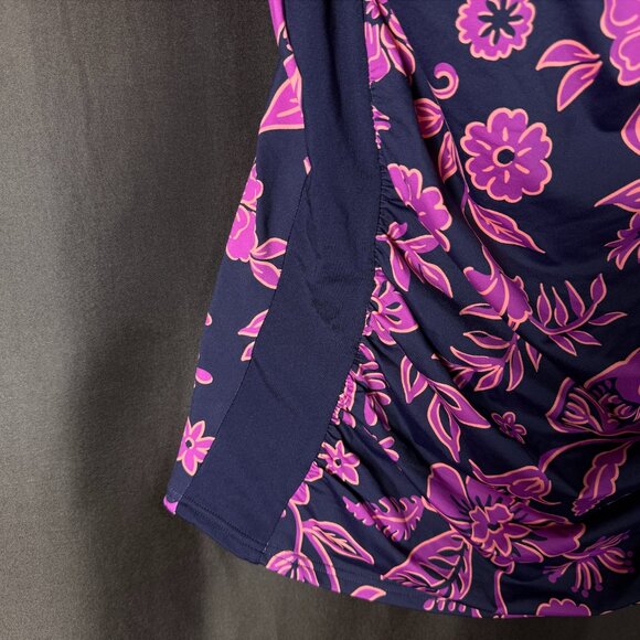 Lands' End 4, 2-10 LONG Bandeau Tankini Swimsuit Top Removable Adjustable Straps - Picture 3 of 10